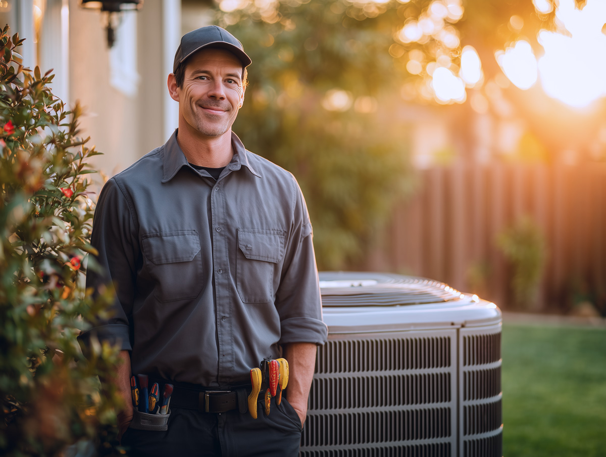 HVAC technician providing fast, reliable air conditioning service at a Carlsbad residence.